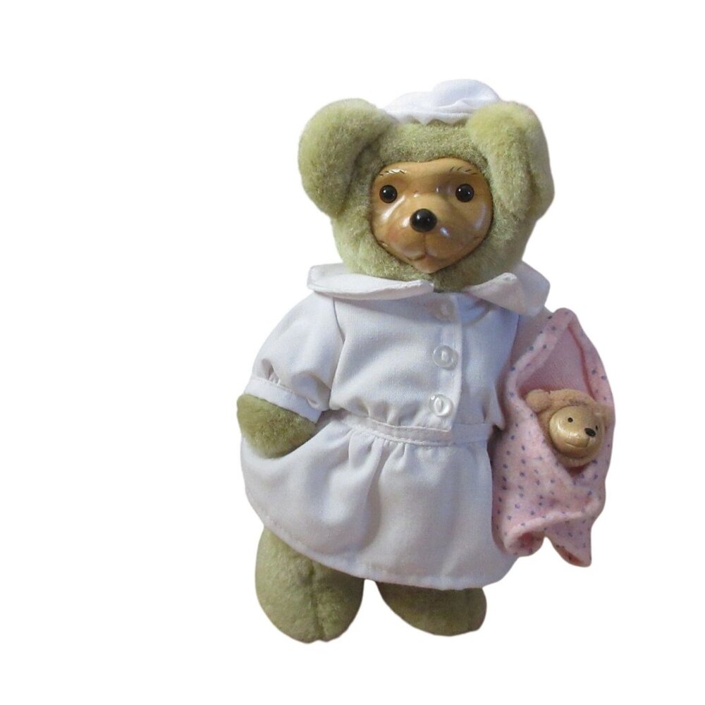 Raikes Bears Nena Nurse 9" Wood Face and Paws W/ Baby COA  444/5000